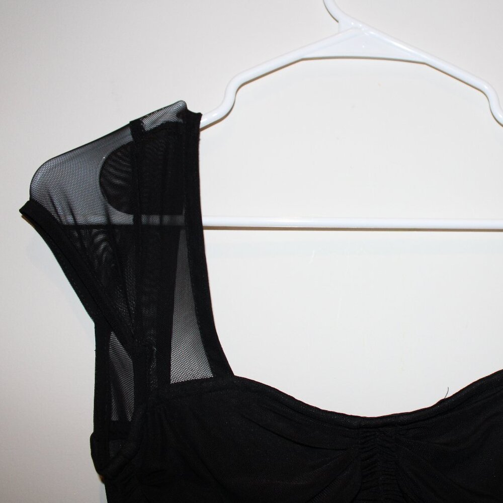 Black Ruffle Mini Dress - Picture 3 of 7